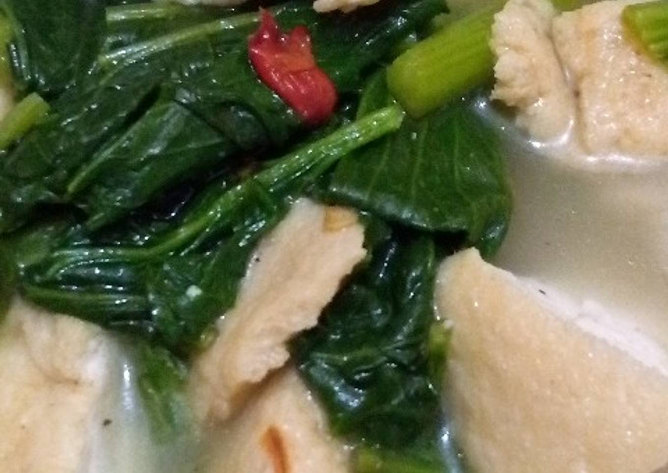 Sayur caisin bakso tahu