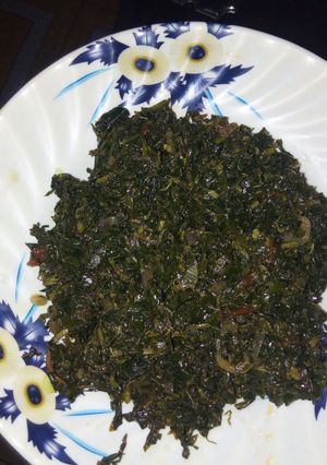 A picture of Fried kales.