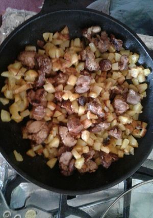 عکسی از دستور سیب و جگر و سنگدان