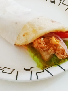 A picture of Chicken Shawarma in Pita Bread.