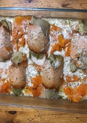 Une photo de Endives farcies carottes au saumon fumé et crème d aneth