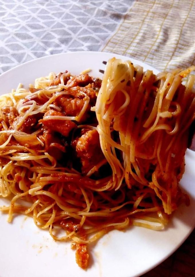 A picture of Chicken spaghetti 🍝.