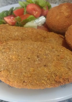Una foto de Milanesa de berenjena 🍆