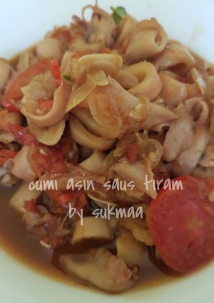 Foto resep Cumi Asin Saus Tiram