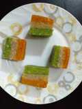 Tricolour Burfi (no fire recipe)