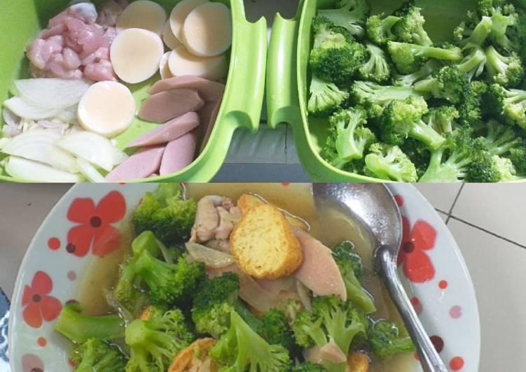 Bagaimana Menyiapkan Cah brokoli tofu ayam saos tiram Anti Gagal