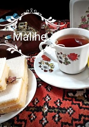 عکسی از دستور چای و ویفر خانگی