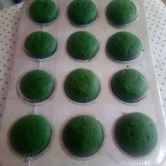 A picture of Mint green cupcake.