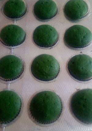 A picture of Mint green cupcake.
