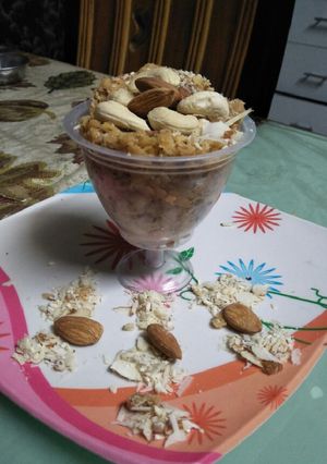 A picture of Jaggery poha cup.