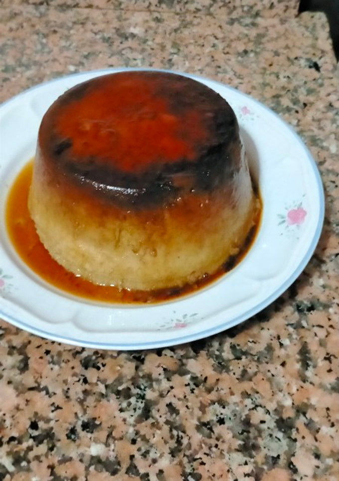 Una foto de Flan de plátanos