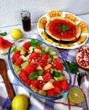 Summer Fruit Salad with Grilled Muskmelon and Watermelon