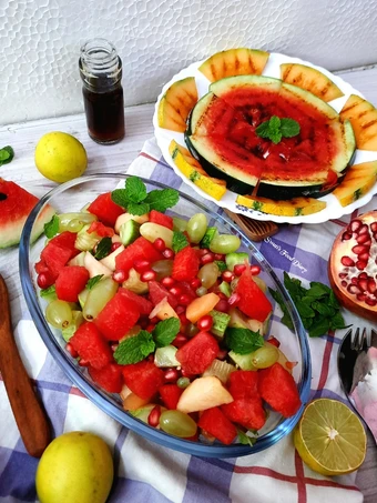 Easy Steps to Prepare Recipes Summer Fruit Salad with Grilled Muskmelon and Watermelon the Delicious Delicious.