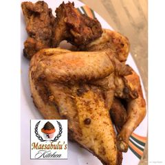 A picture of Spices baked chicken.
