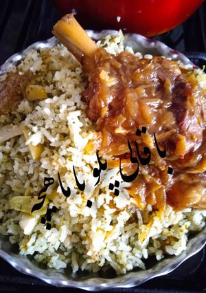 عکسی از دستور باقالی پلو با ماهیچه 😋