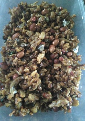 Foto resep Kering tempe + teri + kacang (pedas manis)