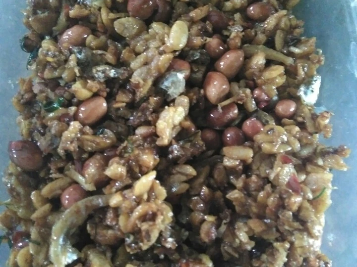 Langkah Mudah untuk Menyiapkan Resep Kering tempe + teri + kacang (pedas manis) yang Lezat Anti Ribet, Uenak Banget