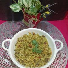 A picture of Raw Mango Thecha Pulao.