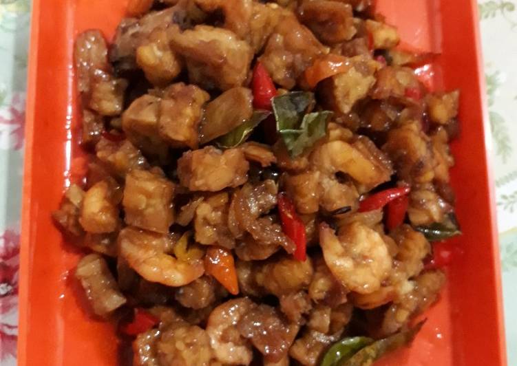 Tempe orek udang kecap