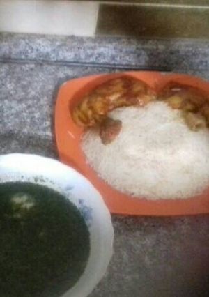 صورة لوصفة ملوخية و ارز بلشعيرية
