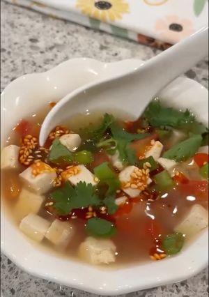 A picture of Tofu Tomato Soup.