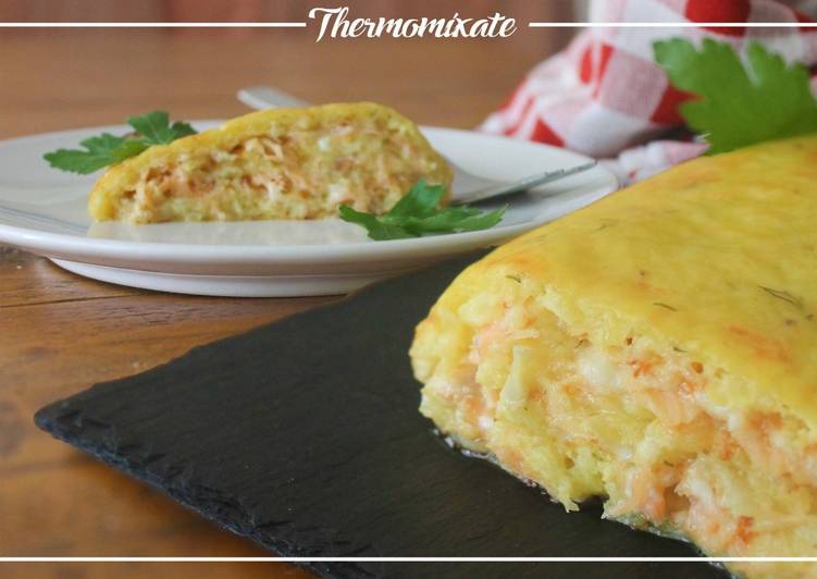 Rollo de patata y salmón ahumado con Thermomix