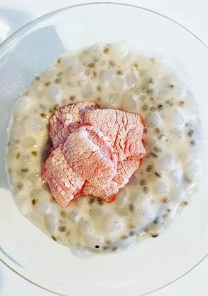 Una foto de “Arroz con leche” keto (los mochis sólo de decoración)