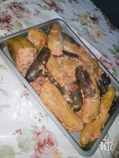 صورة لوصفة محشى مشكل كوسة وبتنجان وفلفل