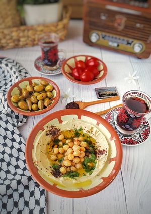 صورة لوصفة الحمص بالطحينيه