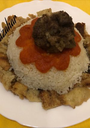 صورة لوصفة الفتة المصرية 🍚🍴