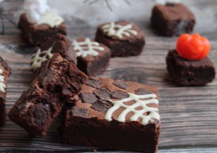 Steps to Make Quick SPOOKtacular easiest brownie #halloween