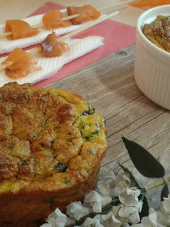 Una foto de Soufflé de salmón ahumado y espinacas