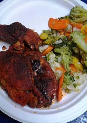 A picture of Spicy Dry rubbed ribs in oven.