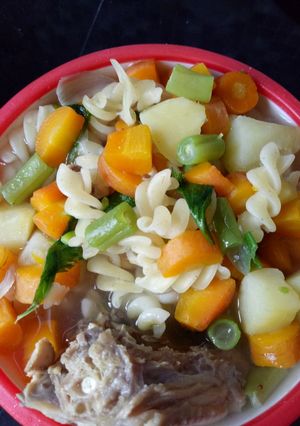 Foto resep Sup ayam makroni sayuran