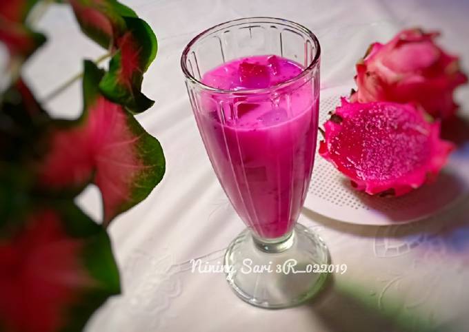 Cara Buat Es degan buah naga Menu Enak