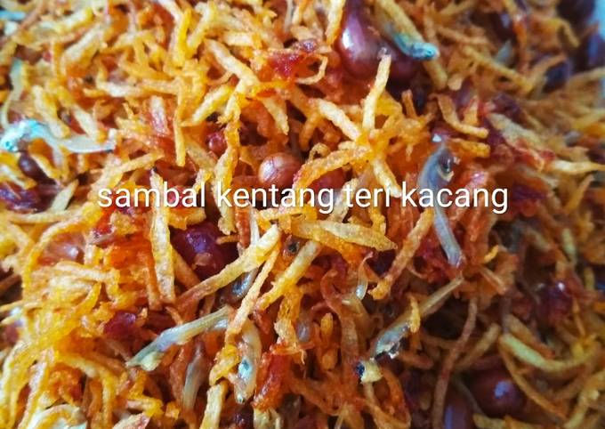 Resep Sambal kentang Teri kacang gurih pedas manis yang Enak