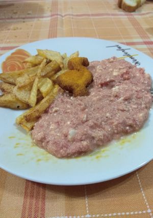 Φωτογραφία της συνταγής Καγιανάς με τηγανιτές πατάτες κ κοτοπουλένιο φλαμίνγκο 😋