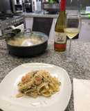 Pasta Alfredo con Camarones