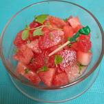 Watermelon 🍉 & Mint Salad With Lemony Honey Dressing