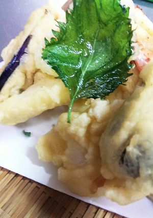 A picture of Chikuwa and Mixed Vegetable Tempura.