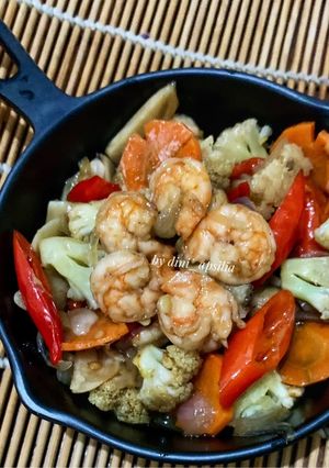 Foto resep Tumis Bunga/ Kembang Kol Udang