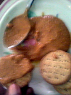 A picture of home made peanut butter.