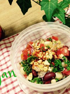 A picture of Vegan Bean and Grain Bento.