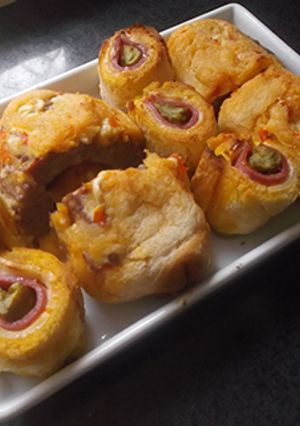 Foto principal de Rollitos de hamburguesa y jamón con espárragos