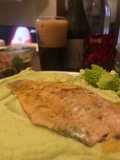 Trota salmonata su purè di broccolo romano e patata