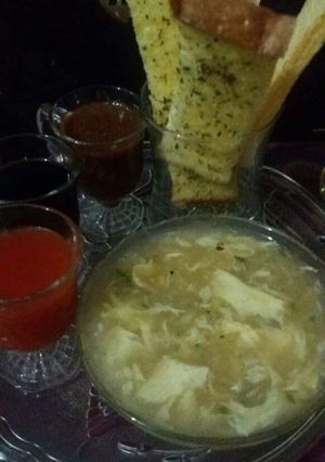 A picture of Chicken Corn Egg Soup.
