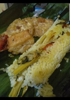 Foto resep Nasi bakar jamur teri
