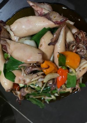 Foto resep Tumis cumi asin sotong