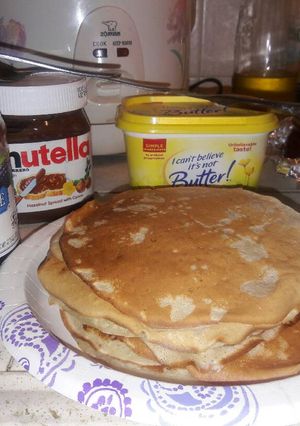 Una foto de Panqueques de banana caseros