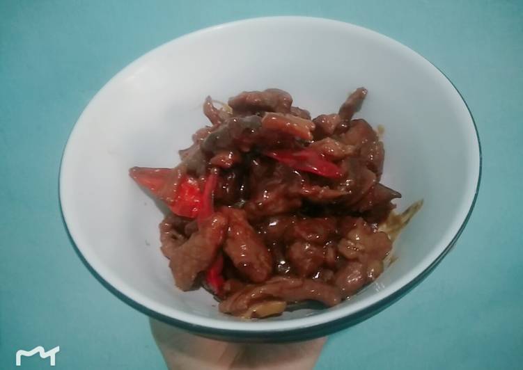 Daging sapi saus teriyaki